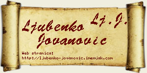 Ljubenko Jovanović vizit kartica